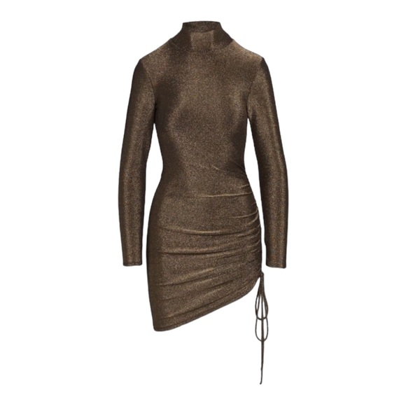 N:PHILANTHROPY Demetra Metallic Minidress Brown Gold Bodycon Stretch size Large - Picture 4 of 16